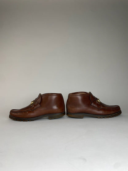 Vintage Gucci Horsebit Leather Boots Brown
