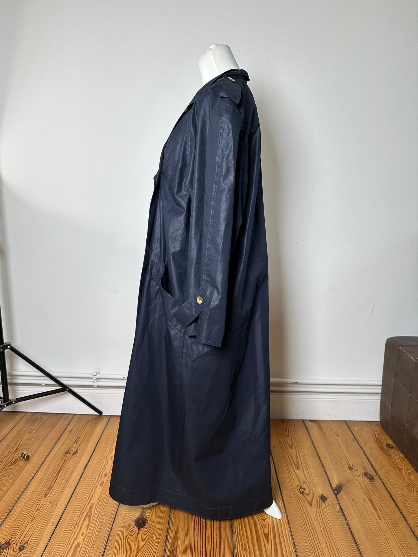 Vintage Chloé Single Breasted Trench Coat Navy L