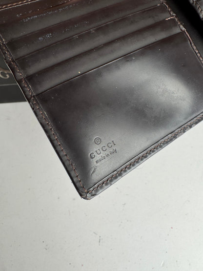 Vintage Gucci Jackie Monogram Wallet Brown Black