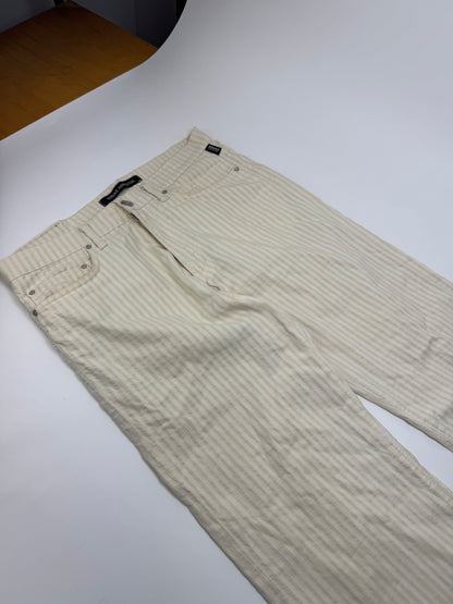 Vintage Versace pants white beige striped M