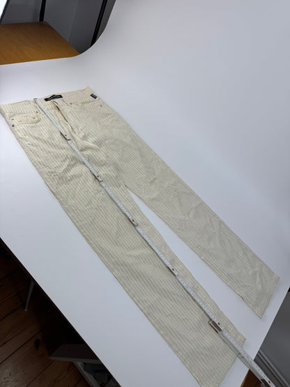 Vintage Versace pants white beige striped M