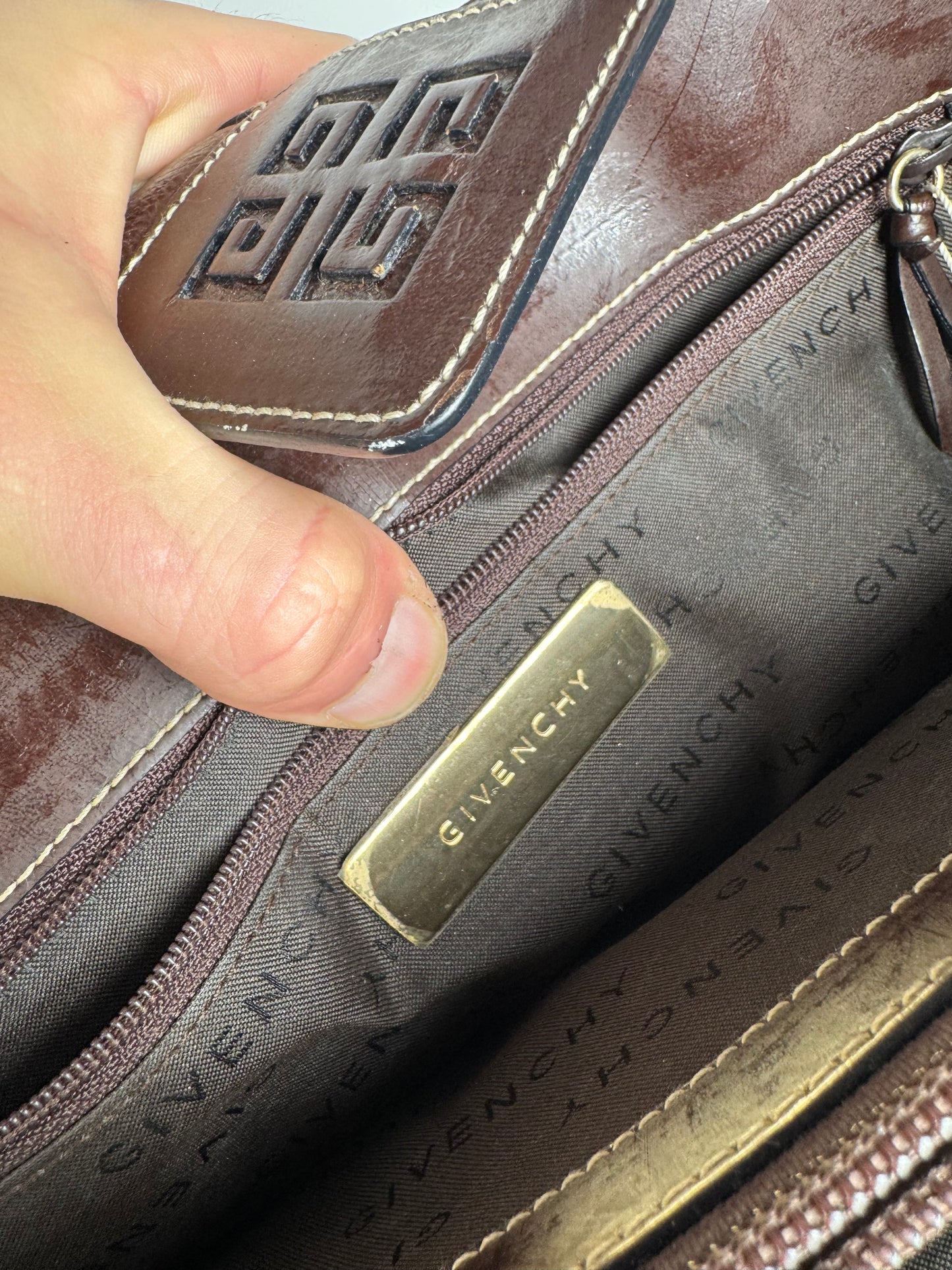 Vintage Givenchy Leather Handbag Brown