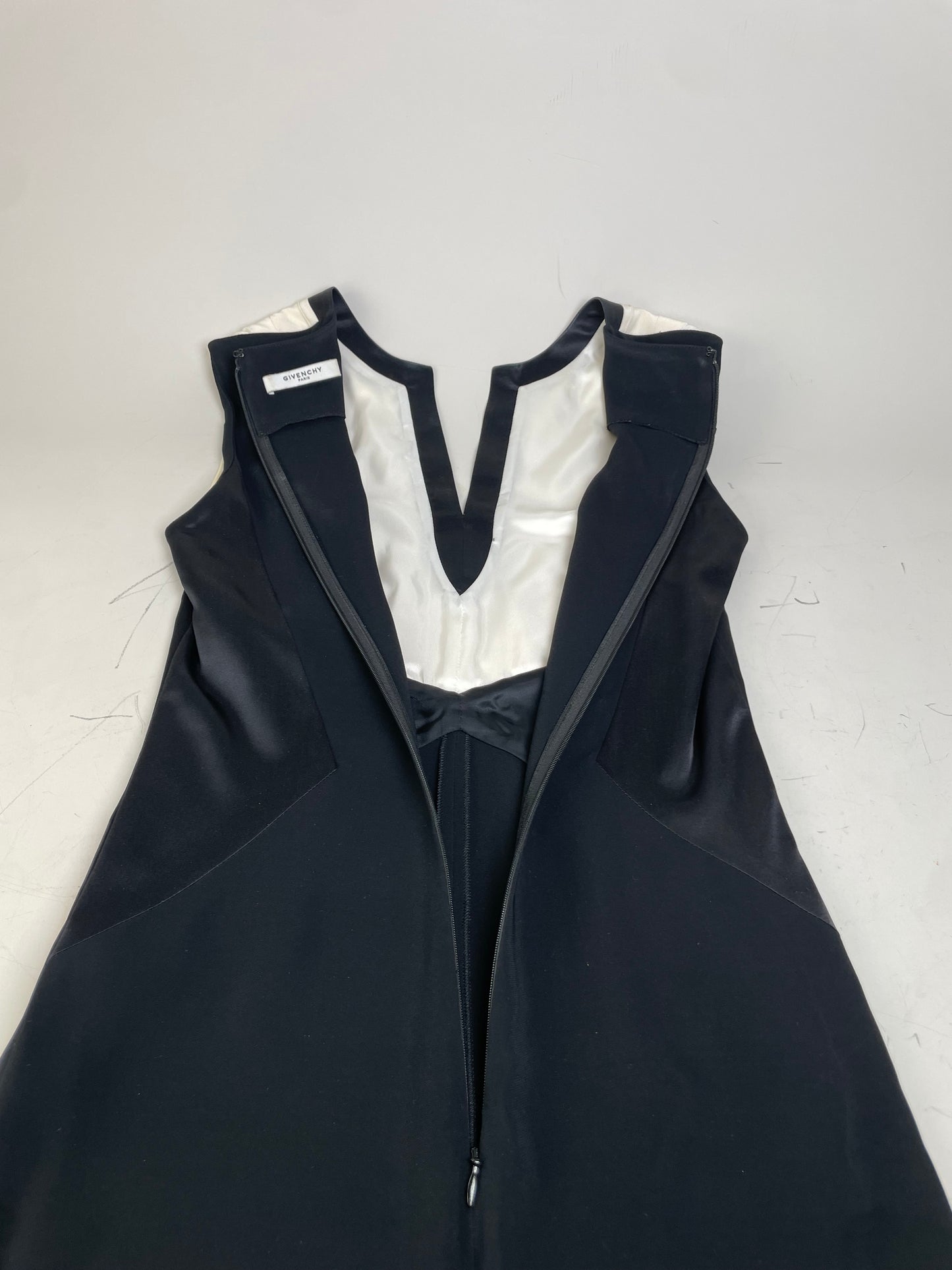 Vintage Givenchy Silk Dress Black Cream M