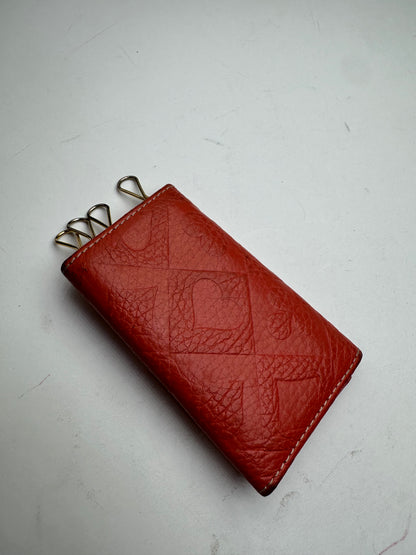 Vintage Vivienne Westwood Orb Monogram Leather Key Holder Orange