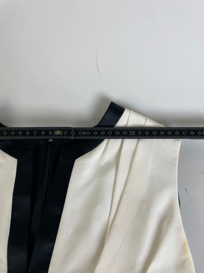 Vintage Givenchy Silk Dress Black Cream M