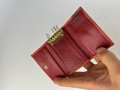 Vintage Vivienne Westwood Orb Monogram Leather Key Holder Orange