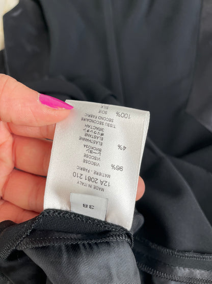 Vintage Givenchy Silk Dress Black Cream M
