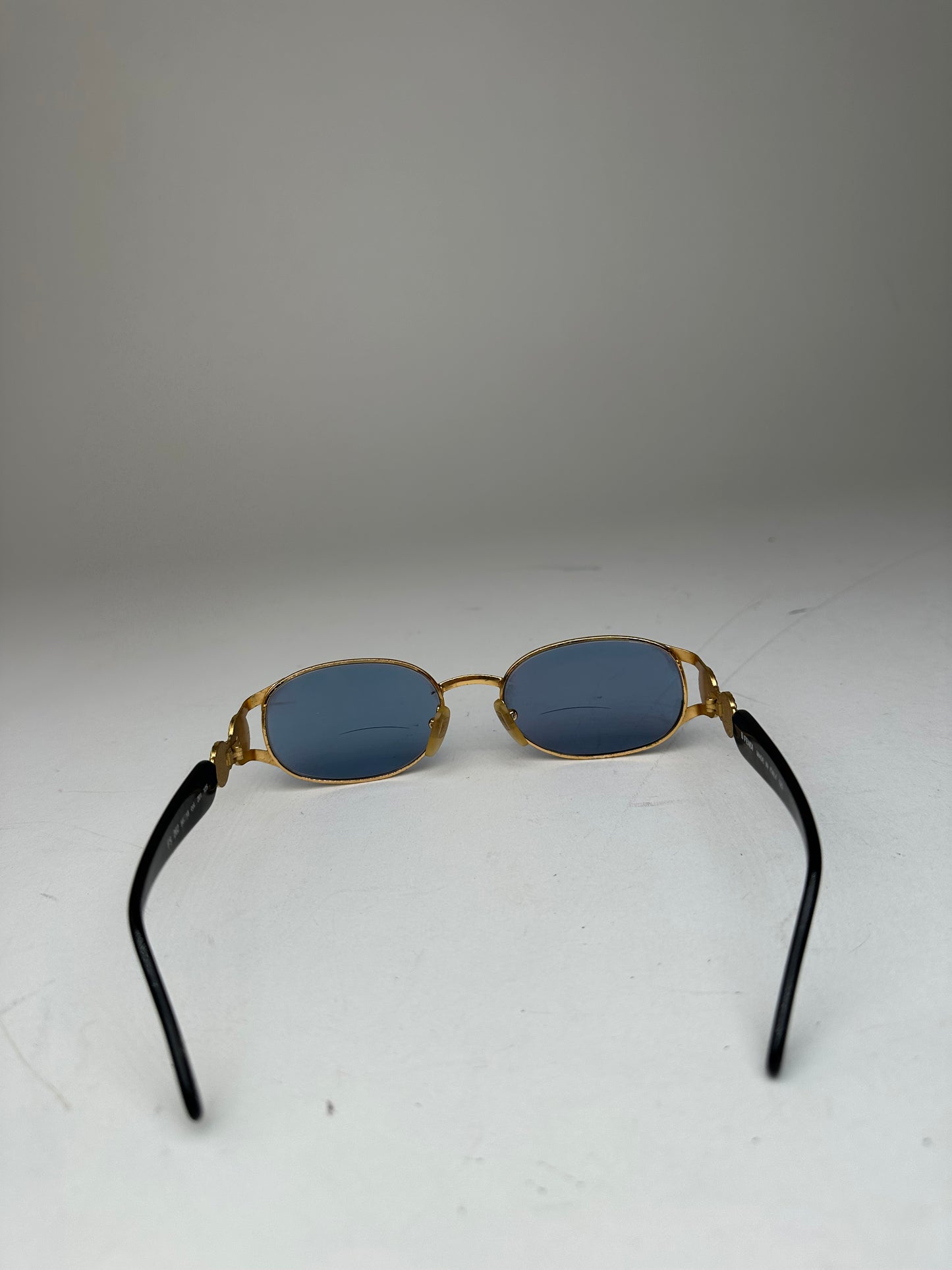 Vintage Fendi Roma Sunglasses Black Gold Blue