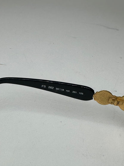 Vintage Fendi Roma Sunglasses Black Gold Blue