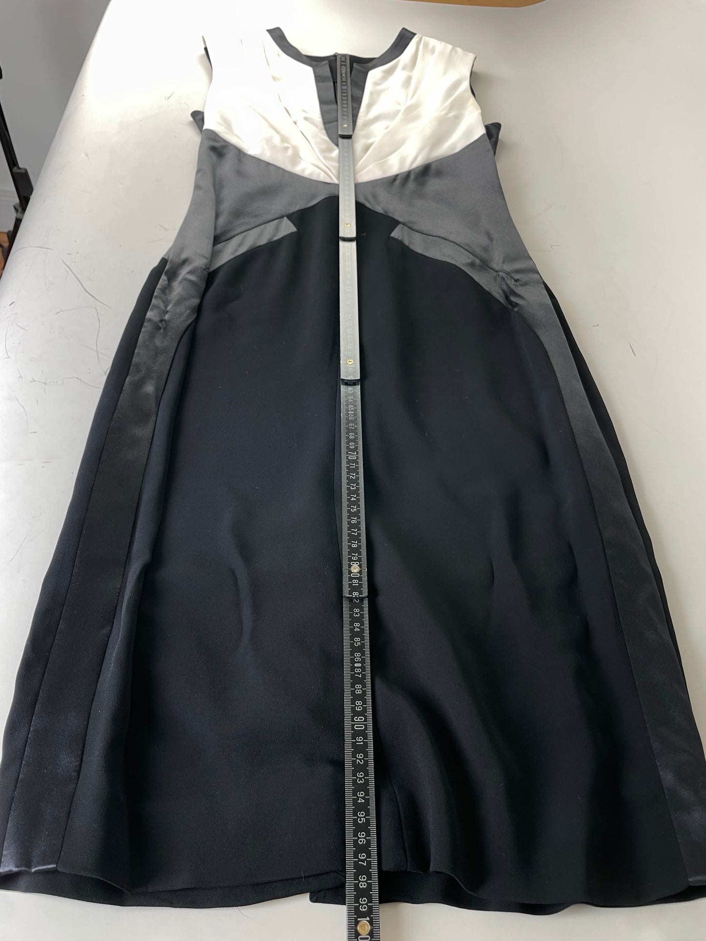 Vintage Givenchy Silk Dress Black Cream M