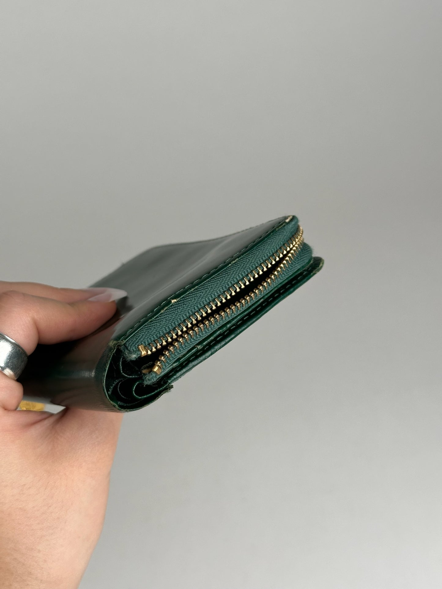 Vintage Yves Saint Laurent Leather Wallet Green