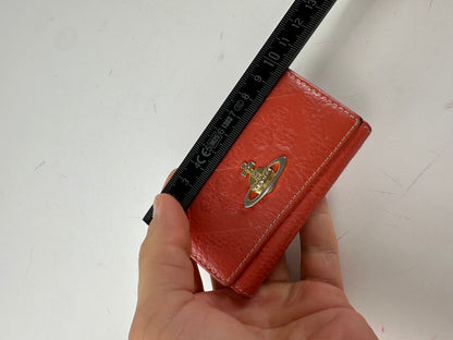 Vintage Vivienne Westwood Orb Monogram Leather Key Holder Orange