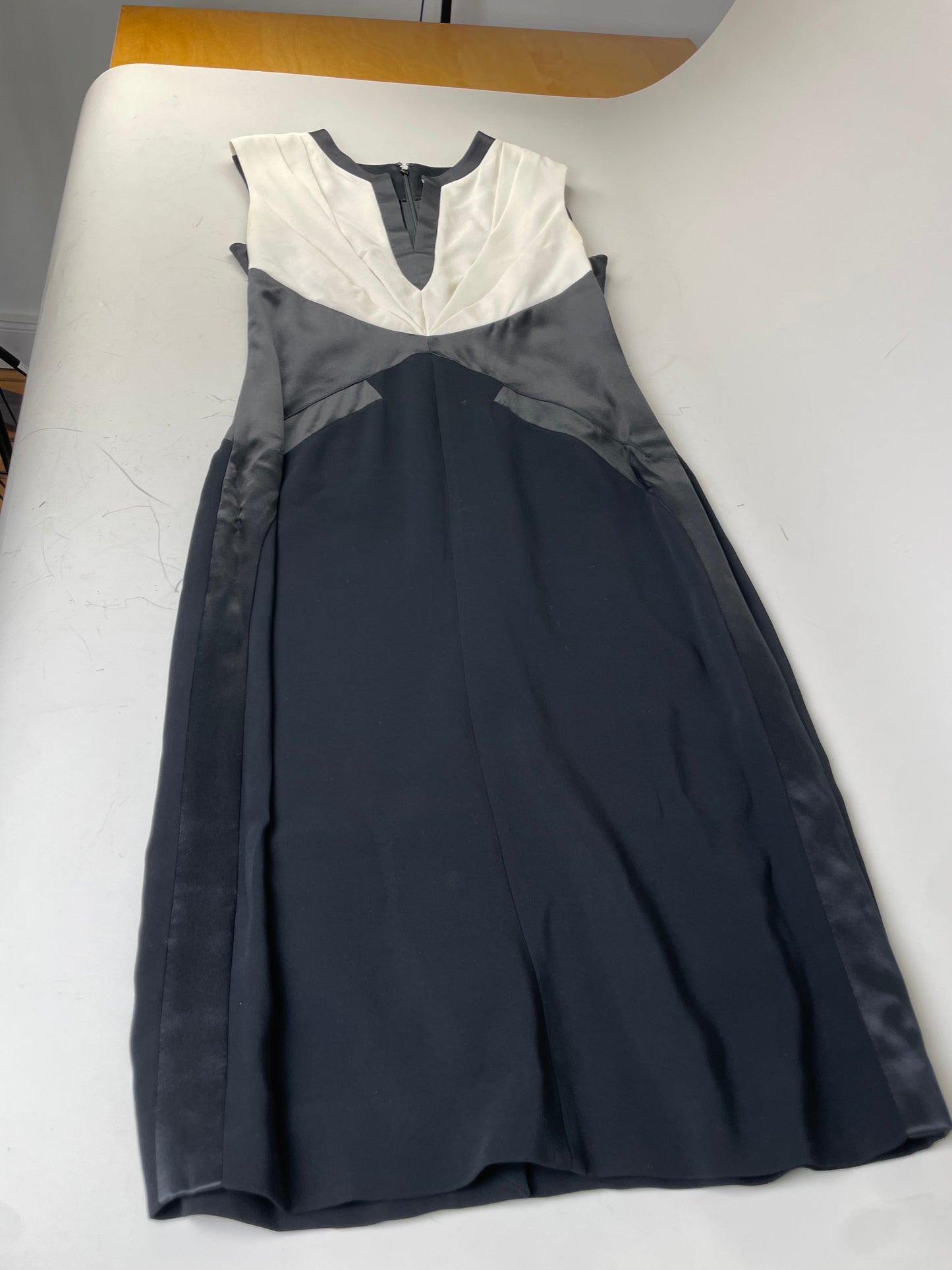Vintage Givenchy Silk Dress Black Cream M