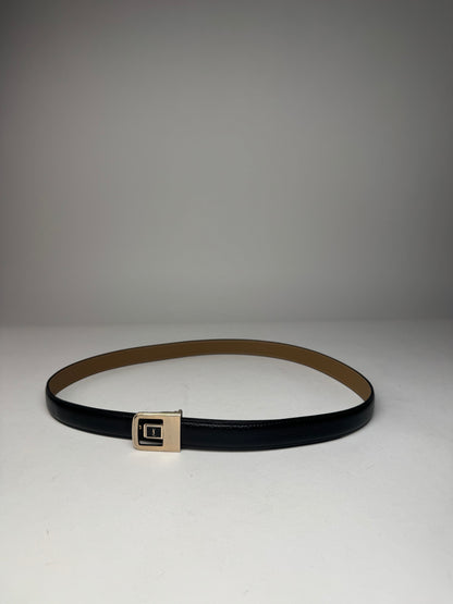 Vintage Yves Saint Laurent Leather Belt Black