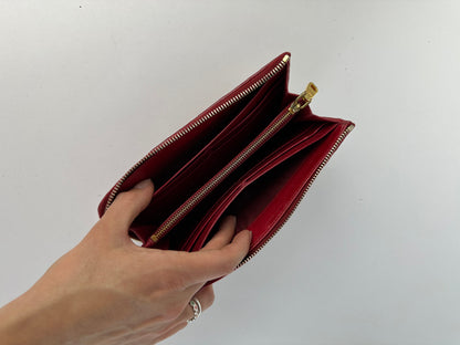 Vintage Miu Miu Matelassé Quilted Leather Bifold Wallet c. 2006–2015 Red