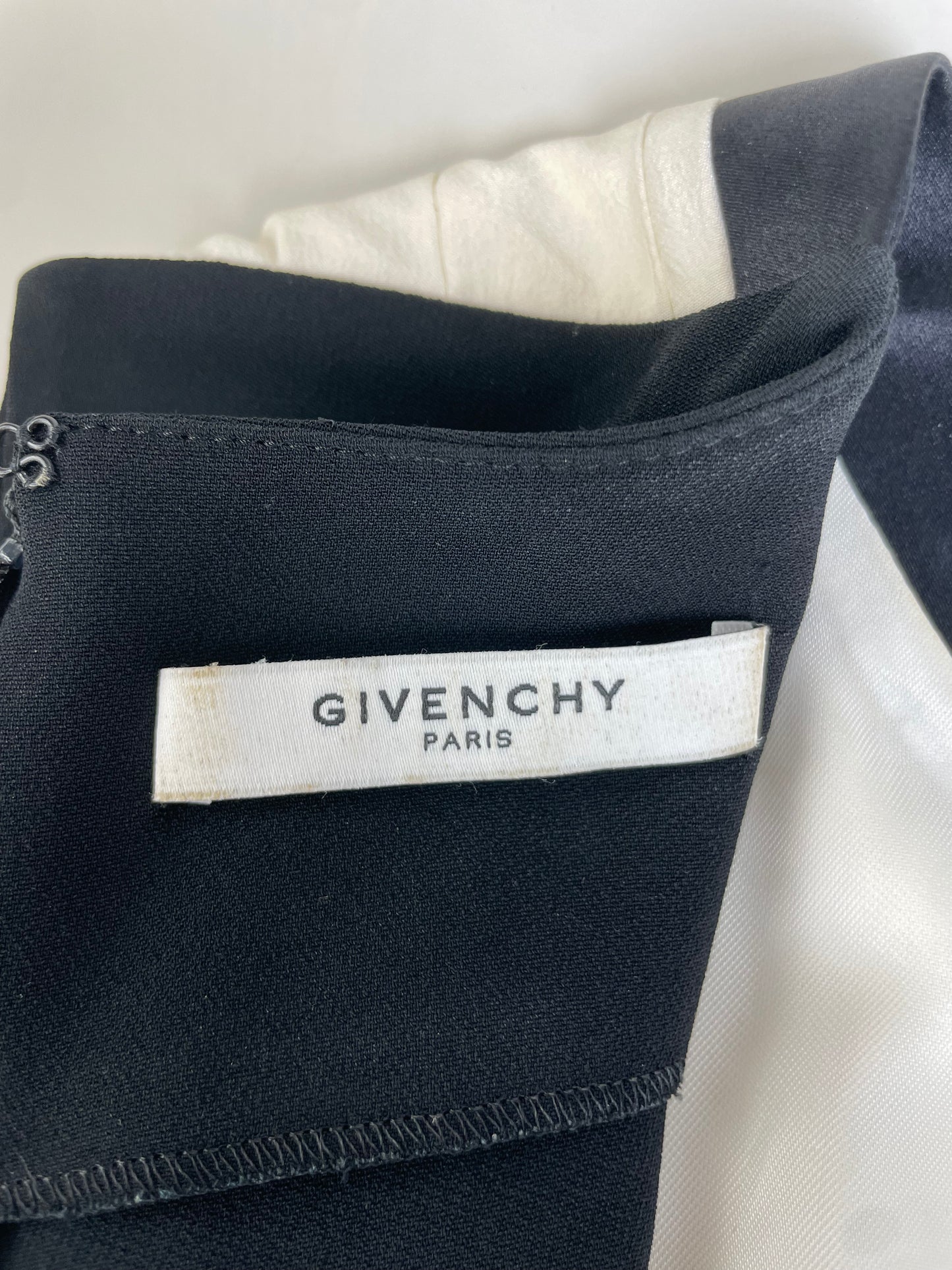 Vintage Givenchy Silk Dress Black Cream M