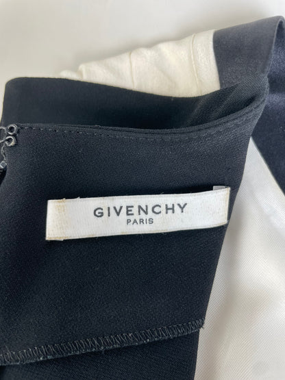 Vintage Givenchy Silk Dress Black Cream M