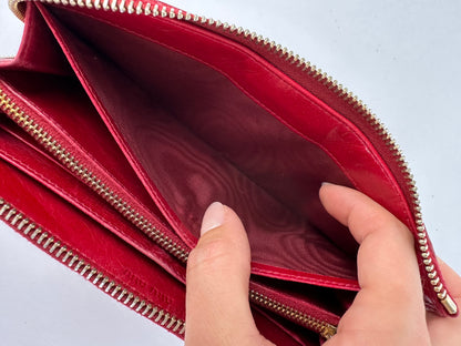 Vintage Miu Miu Matelassé Quilted Leather Bifold Wallet c. 2006–2015 Red