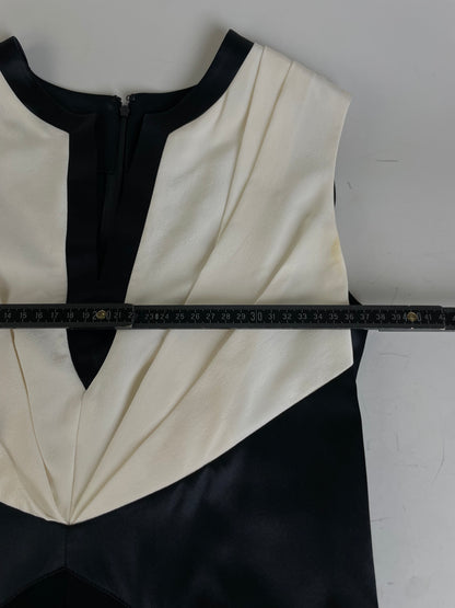 Vintage Givenchy Silk Dress Black Cream M