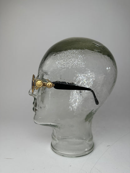 Vintage Fendi Roma Sunglasses Black Gold Blue