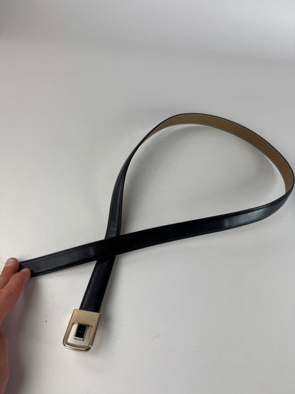 Vintage Yves Saint Laurent Leather Belt Black