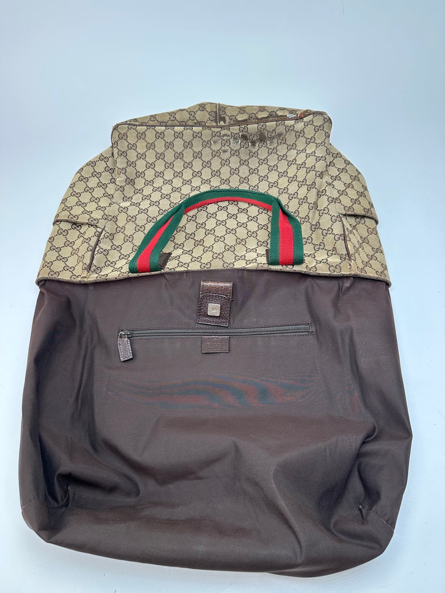 Vintage Gucci Monogram Canvas Handbag Beige Brown