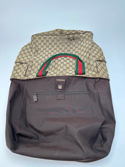 Vintage Gucci Monogram Canvas Handbag Beige Brown