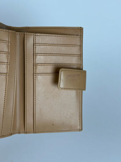 Vintage Courreges Leather Denim Wallet brown navy