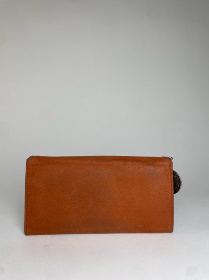 Vintage Stella Mc Cartney Vegan Leather Long Wallet Orange