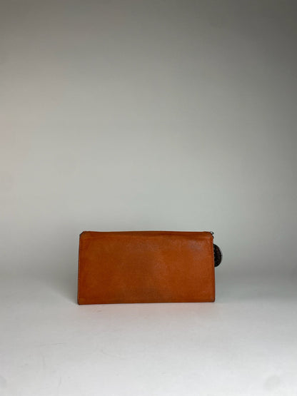 Vintage Stella Mc Cartney Vegan Leather Long Wallet Orange