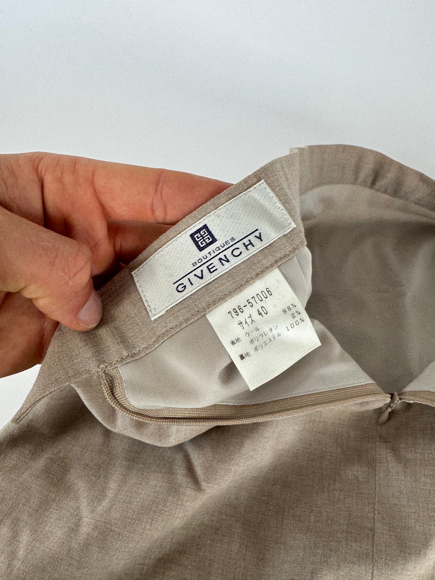 Vintage Givenchy Wool Skirt Gray 38/M