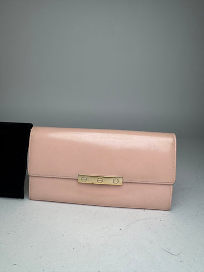 Vintage Cartier Patent Leather Wallet Pink