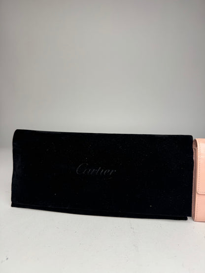 Vintage Cartier Patent Leather Wallet Pink