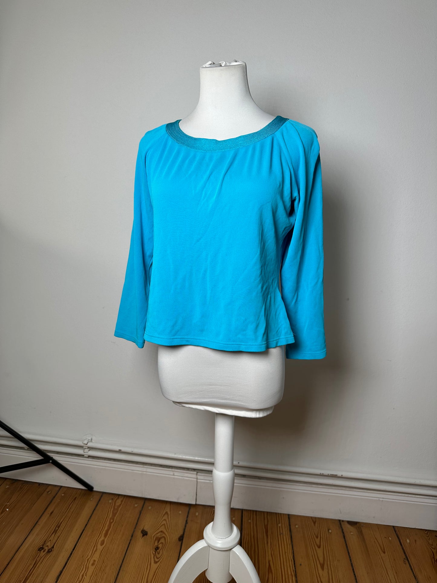 Vintage Christian Dior Boat Neck Knit Top Turquoise L