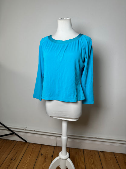 Vintage Christian Dior Boat Neck Knit Top Turquoise L