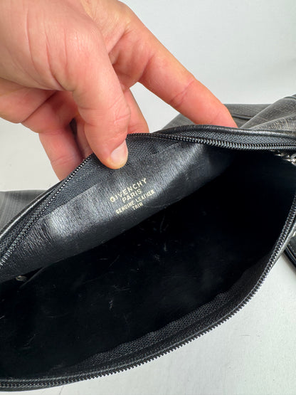 Vintage Givenchy 2Way Leather Handbag Black Grey