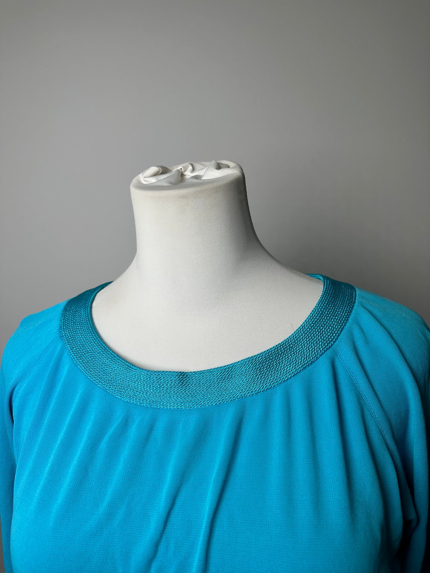 Vintage Christian Dior Boat Neck Knit Top Turquoise L