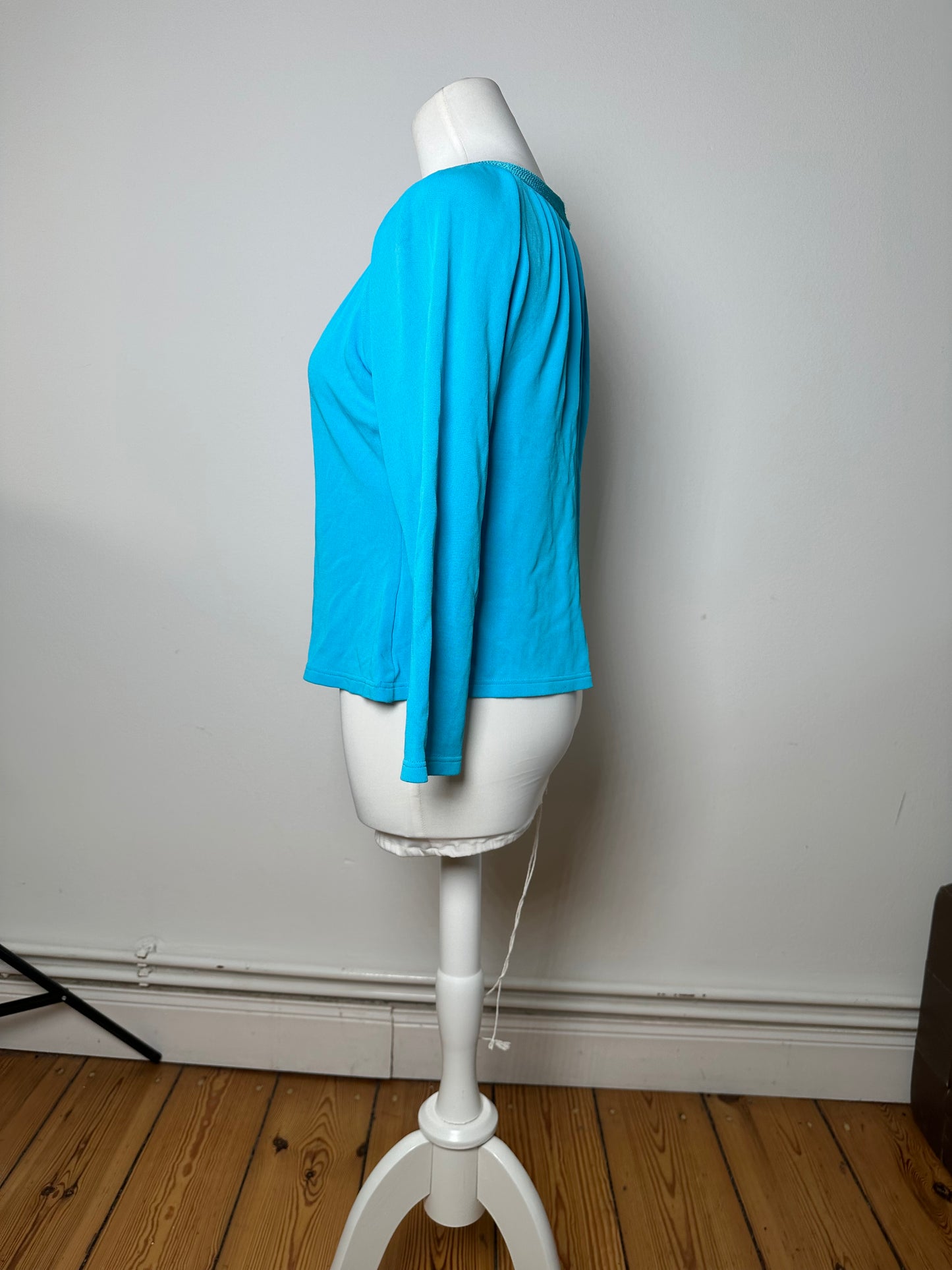 Vintage Christian Dior Boat Neck Knit Top Turquoise L