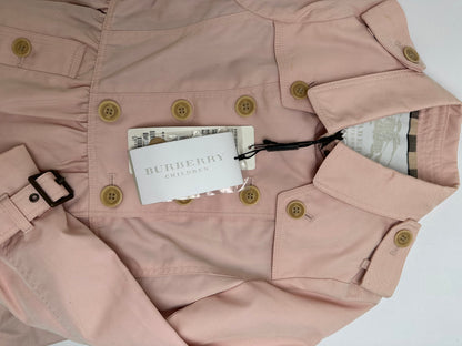 Vintage Burberry Nova Check Peplum Trench Coat c. 2015 Pink 6Y