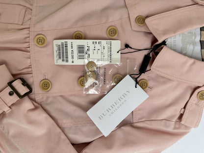 Vintage Burberry Nova Check Peplum Trench Coat c. 2015 Pink 6Y