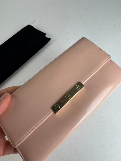 Vintage Cartier Patent Leather Wallet Pink