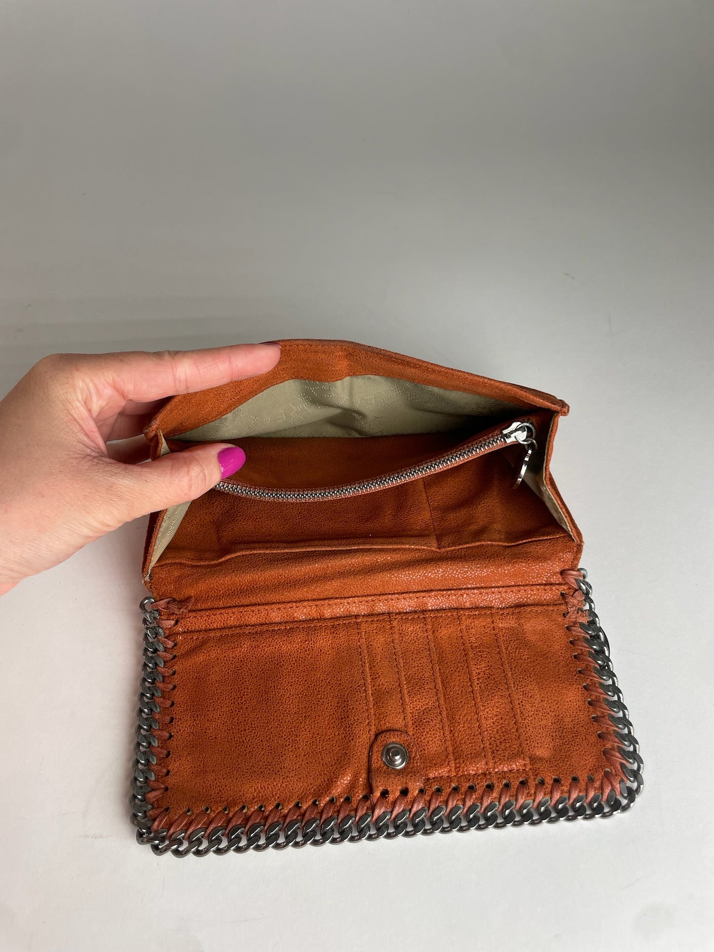 Vintage Stella Mc Cartney Vegan Leather Long Wallet Orange