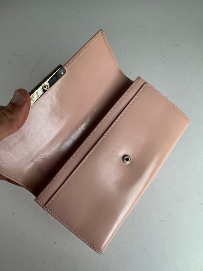 Vintage Cartier Patent Leather Wallet Pink