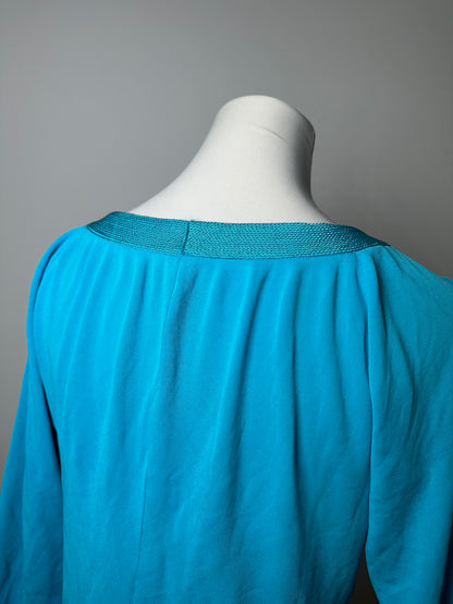 Vintage Christian Dior Boat Neck Knit Top Turquoise L