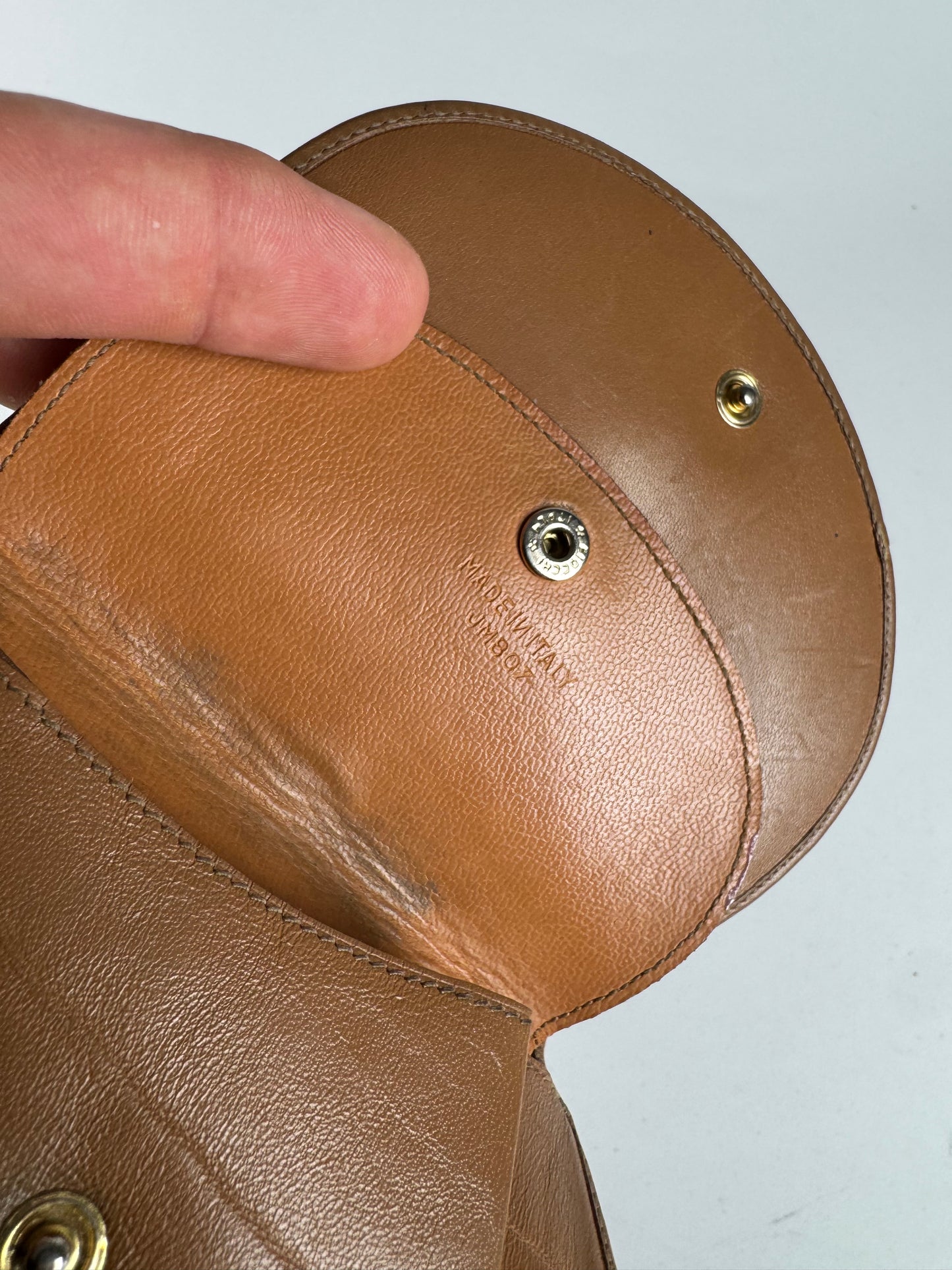 Vintage Celine Triomphe Leather wallet beige brown