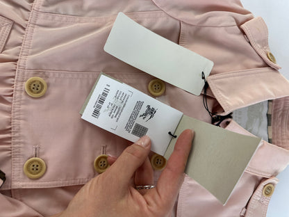 Vintage Burberry Nova Check Peplum Trench Coat c. 2015 Pink 6Y