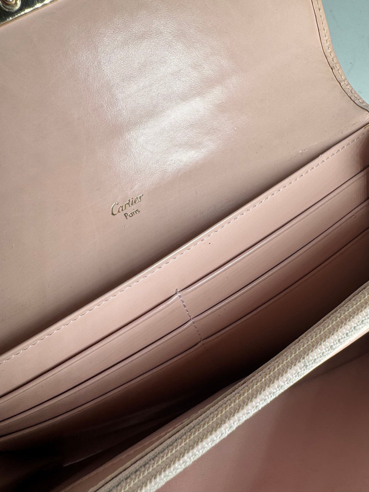 Vintage Cartier Patent Leather Wallet Pink