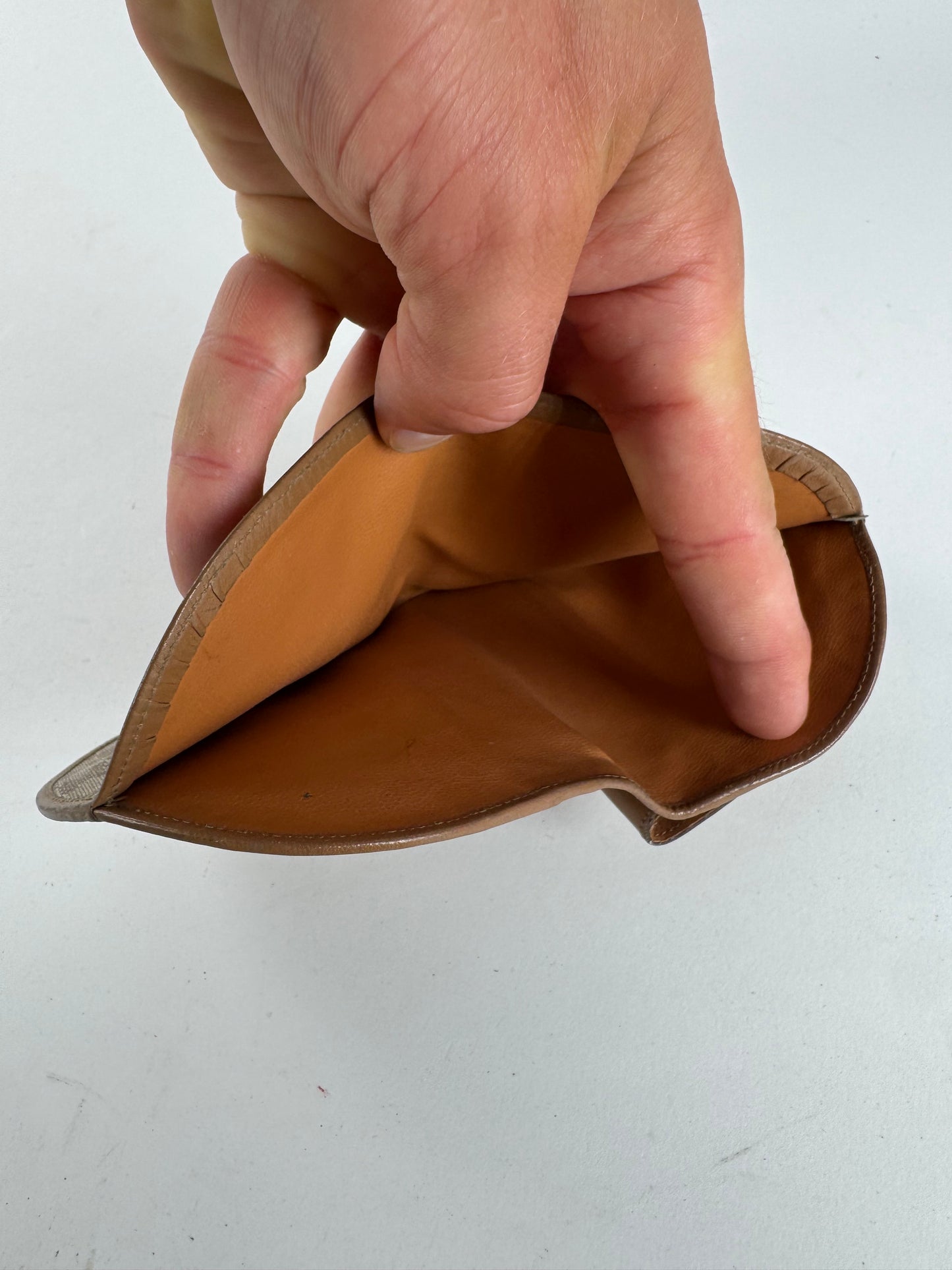 Vintage Celine Triomphe Leather wallet beige brown