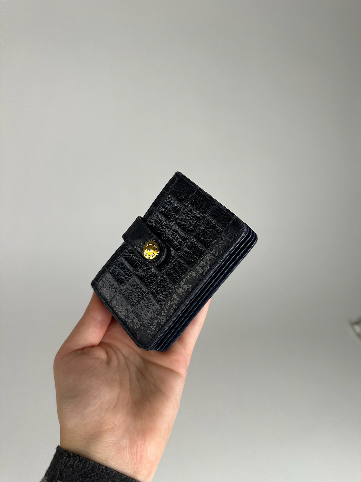 Vintage Miu Miu Patent Leather Card Holder Navy