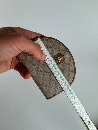 Vintage Celine Triomphe Leather wallet beige brown